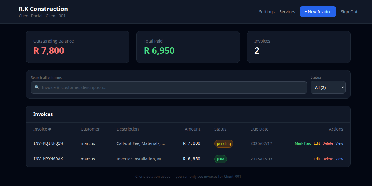 Invoice Dashboard