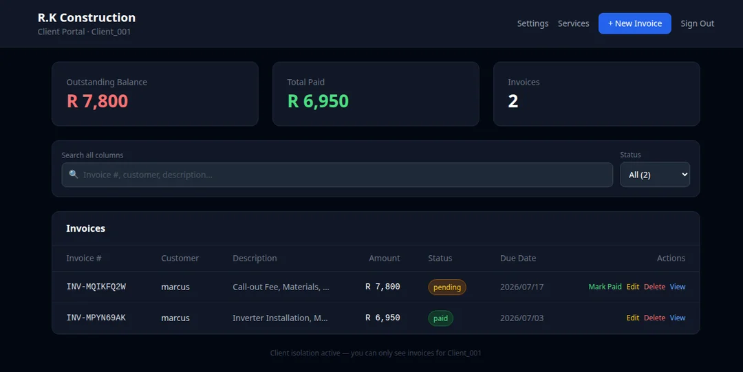 Invoice Dashboard